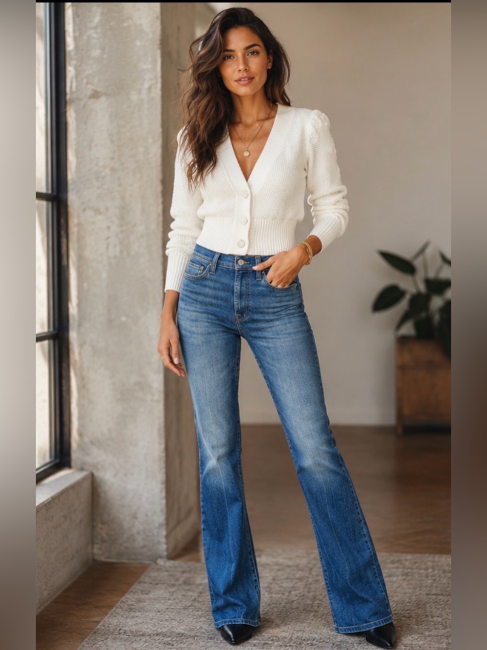 7 For All Mankind Easy Boot Jeans Garden Party Wash Size 31